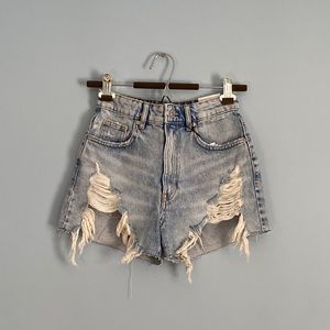 Zara Distressed Denim Shorts